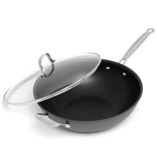 Cuisinart 626-32H Chef's Classic Nonstick Hard Anodized 12.5-Inch Stir Fry Pan, Black/Stainless Steel