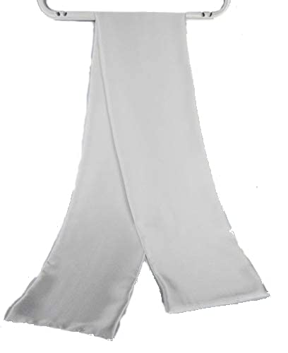 White Silk Scarf for Men, Neckerchief Scarf, Aviator Scarf, Satin Pilots Scarf double, Double Layer scarf, Handmade Men's Scarves