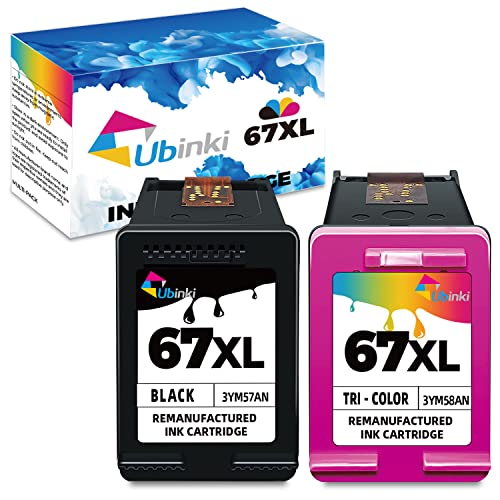 Ubinki 67XL Ink Cartridge Black Color Combo for HP Ink 67 XL HP67 HP67XL for 2700 2700e 2752 2752e 2742e 2755 2755e 4100 4100e 4152e 4155 4155e Envy 6000 6055e 6055 6400 6458 6458e 6455 6455e Printer