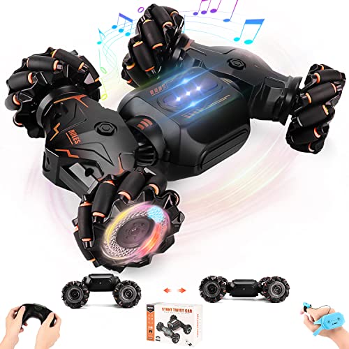 FUUY RC Cars Twist Toys Boy Gesture Sensing RC Stunt Car 360 Double Sided Wall Climbing Drift Rotating Remote Control Car Hand Control Remote Control Toys for Boys Birthday Gifts Cool Things