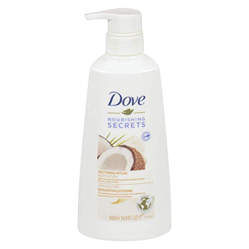 Dove Nourishing Secrets Restoring Body Lotion, Dry Skin Relief for Women with Coconut Oil and Sweet Almond Extracts - 16.9 FL OZ Pump Bottle (Pack of 1)