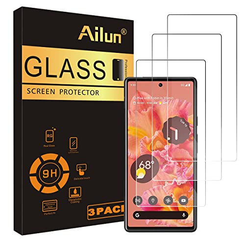 Ailun Screen Protector for Google Pixel 6 [6.4 Inch][3Pack] 0.33mm Tempered Glass Ultra Clear Anti-Scratch Case Friendly [Not for Pixel 6 Pro]
