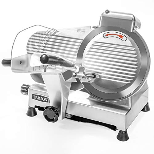 Barton Commercial Meat Slicer w/10" Blade Semi-Auto Stainless Steel Electric Food Cutter Machine Home Cheese Bread Deli Vegetable Potato