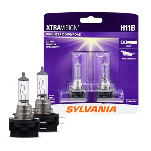 SYLVANIA - H11B XtraVision - High Performance Halogen Headlight Bulb, High Beam, Low Beam and Fog Replacement Bulb (Contains 2 Bulbs)