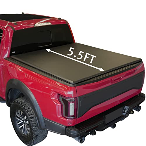 Perfit Liner Soft Roll Up Truck Bed Tonneau Cover Compatible with 2015-2023 Ford F150 Supercrew with Side Rail Styleside 5.5ft Bed Black