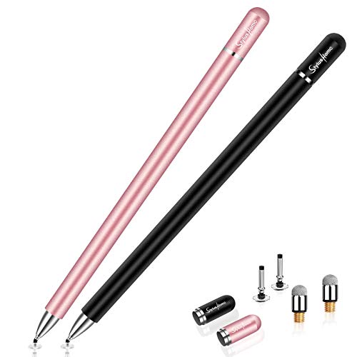 Stylus for iPad (2 Pcs), StylusHome Magnetic Disc Universal Stylus Pens Touch Screens for Apple/iPhone/Ipad pro/Mini/Air/Android/Microsoft/Surface All Capacitive Touch Screens - Black/Rose Gold