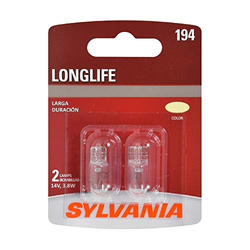 SYLVANIA - 194 Long Life Miniature - Bulb, Ideal for Interior Lighting - Trunk, Cargo and License Plate (Contains 2 Bulbs)