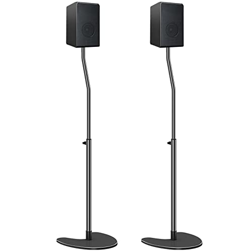 Mounting Dream Height Adjustable Speaker Stands Mounts, One Pair Floor Stands, Heavy Duty Base Extendable Tube, 11 LBS Capacity Per Stand, MAX 40" Height Adjustment MD5401 (Speakers Not Included)