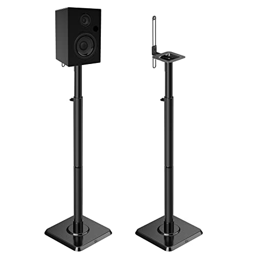 Mounting Dream Speaker Stands Height Adjustable Bookshelf Speaker Stand Pair for Universal Satellite Speakers, Set of 2 for Bose Polk JBL Sony Yamaha - 11 lbs Capacity