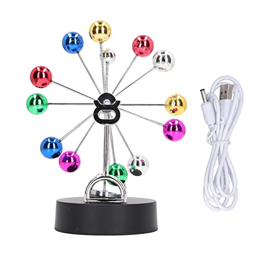 Natudeco Perpetual Motion Machine Ferris Wheel Balance Desk Toy Electronic Perpetual Motion Desk Toy Home Decoration USB Battery Dual Use Ferris Wheel Balance Toy Tabletop Decorative Ornaments