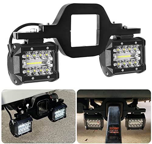 Falconstar LED Work Light Pods, 4 Inch LED Light Bar with 2.5 Inch Towing Hitch Mount Brackets LED Bar for Truck Trailer SUV Pickup Fit Dual Led Off-Road Driving Light bar