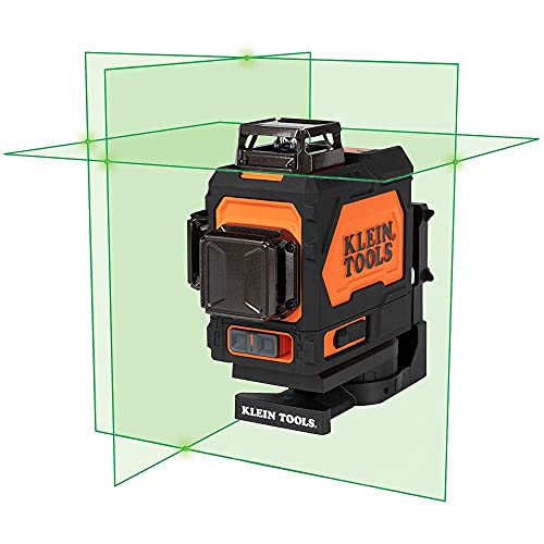 Klein Tools 93PLL Self-Leveling Laser Level, Green 3x360-Deg Planes, Rechargeable Battery, Magnetic Mount, Class II Laser (1mW @ 510-530nm)