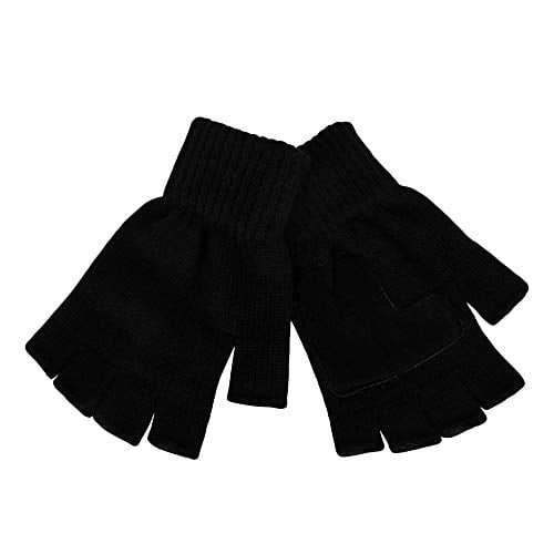 Levi's Men's Knit Fingerless Gloves, Marled Black, One Size