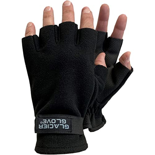Glacier Glove Alaska River Series Windproof Fingerless Gloves - Large - Black