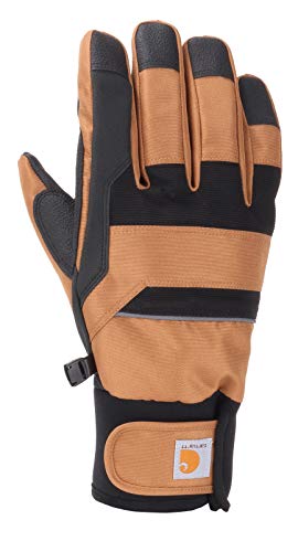 Carhartt mens Flexer Cold Weather Gloves, Brown/Black, Large US
