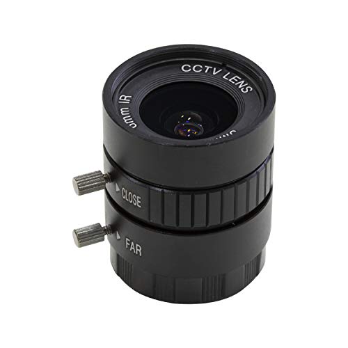 Arducam Lens for Raspberry Pi HQ Camera, Wide Angle CS-Mount Lens, 6mm Focal Length with Manual Focus and Adjustable Aperture
