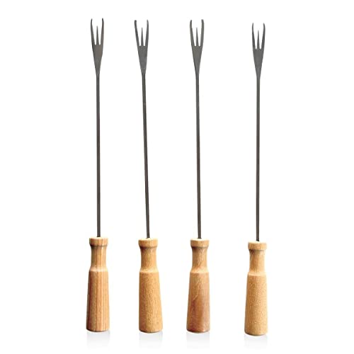 BOSKA Exclusive Life Fondue Forks, 4 Pack, Oak