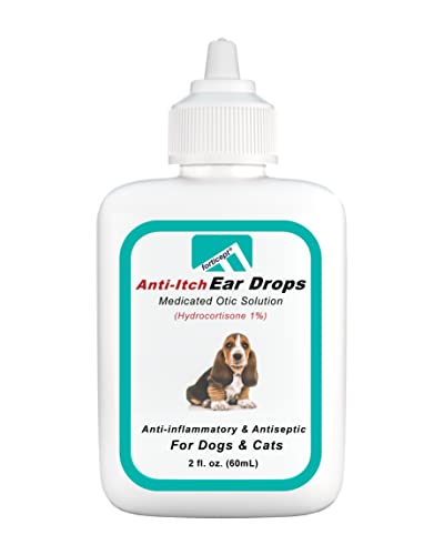 Forticept Dog and Cat Ear Infection Treatment, Dog Ear Drops with 1% Hydrocortisone 2 oz