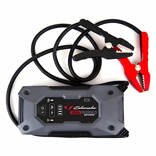 SL1648 Rugged Lithium by Schumacher Portable Power Pack and 1250A Jump Starter, for 6.0L gas | 3.0L diesel engines  Jump Start Car, Motorcycle, Truck, and Boat  Charge Apple, and Android Devices