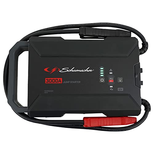 Schumacher SL1653 Lithium Portable Power Station and 3000A 12V Jump Starter, for 10.0L Gas | 8.0L Diesel Engines  Jump Start Car, Motorcycle, Truck, and Boat  Charge Your Apple, and Android Devices