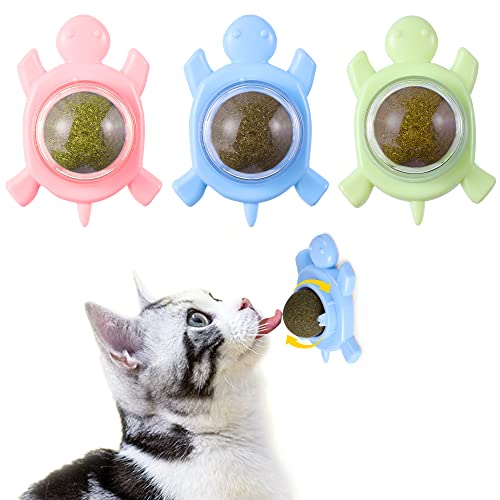 GBSYU Catnip Ball  Catnip Balls for Cats Wall: silvervine for Cats, 3-Piece Silvervine Catnip Cat Toys for Indoor Cats, Edible Cat nips Organic Ball, Cute Silvervine Cat Toy