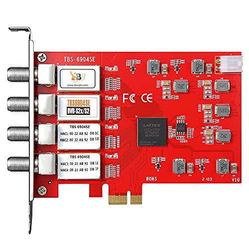 TBS 6904SE DVB-S2 / S / S2X Quad Tuner PCIe Card for Satellite Live TV