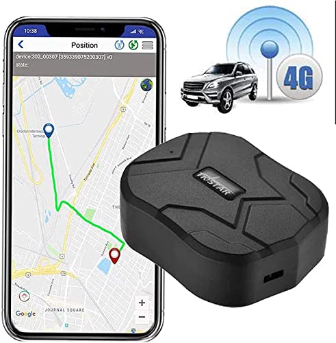 TKSTAR 4G GPS Tracker for Vehicles 10000mAh Magnetic Car GPS Tracker Locator Real-time Anti-Theft Tracking Device for Vehicles, Motorcycle, Trucks, Boats (4G TK905B)