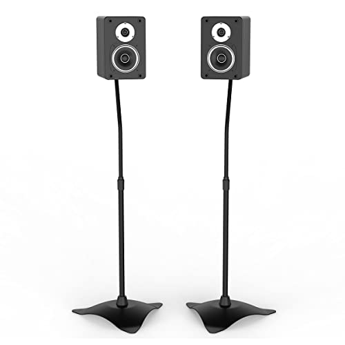 Joy Seeker Speaker Stands 36'' to 44'' Height Adjustable Surround Sound Stand Hold Satellite & Bookshelf Speakers Pair to 7lbs, Compatible with Common Speakers