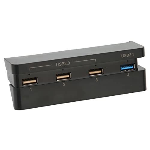 4 Port HUB for PS4 Slim, USB Hub High Speed USB 3.1 2.0 USB Extension Charger Plug and Play for PS4 Slim Gaming Console