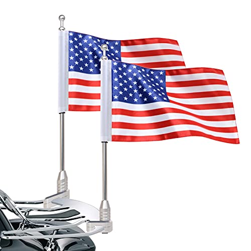 Vertical Motorcycle Flagpole With American Flag Aluminum Decorative Luggage Rack Kit For Honda GoldWing GL1800 2001-2012