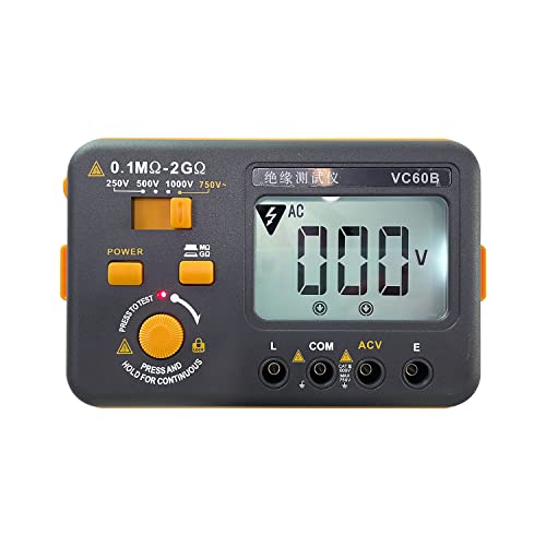 VC60B Digital Insulation Resistance Tester Megohmmeter Ohmmeter Megger Meter 2G Resistance AC 750V Voltage Measure LCD Display