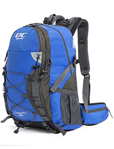 Diamond Candy Waterproof Hiking Backpack for Men and Women, Lightweight Day Pack for Travel Camping, Darkblue, 40L