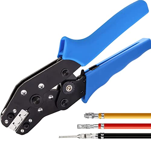 Taiss JST Crimping Tool,Dupont Crimping Tool,JST Crimper,Dupont Crimper,Ratcheting Wire Crimper for JST Connector XH 2.54mm,PH2.0,D-sub Terminals,(0.08-0.5mm 28-20AWG)