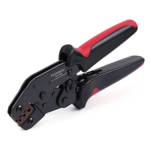 Knoweasy SN-48B Pin Crimping Tool - Terminal and Wire Crimper for Dupont, JST-SM, and Molex Connectors and Terminals - 3.96/4.8/5.08/6.3 mm, AWG 26-16/0.14-1.5mm Crimping TooL