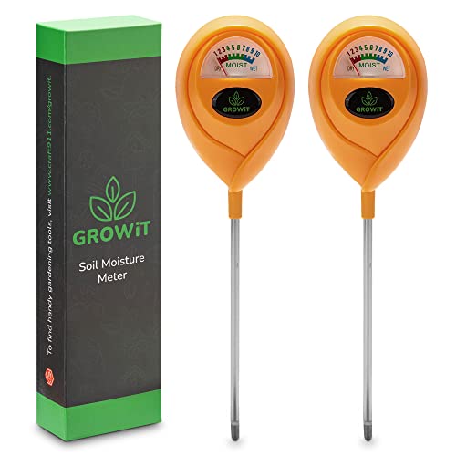 Soil Moisture Meter - Most Accurate Plant Water Meter - Easy and Fast Reading Soil Hygrometer - Plant Moisture Meter with Probe Indoor Outdoor Plants | Water Tester - Set of 2