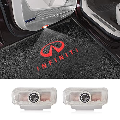 2PCS Non-Fading LED Car Door Logo Projector Lights Puddle Lights Ghost Shadow Light Compatible with Infiniti Car Accessories (Infiniti Red)