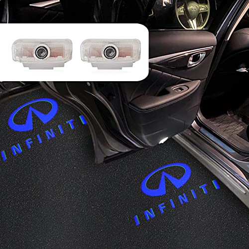 2PCS Non-Fading Infiniti LED Puddle Lights Car Door Logo Projector Lights Ghost Shadow Light Compatible with Infiniti FX37 FX50 G37 G25 Q50 Q60 M25 M35 M37 QX56 QX70 QX80 Accessories (Infiniti-Blue)