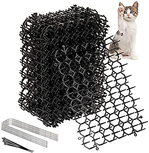 OCEANPAX 8.47 X 6.3 Inch Cat Mat with Plastic Spikes Cat Mats for Cats Strips from Digging 12 Pack Include 6 Staples and 6 Zip Ties