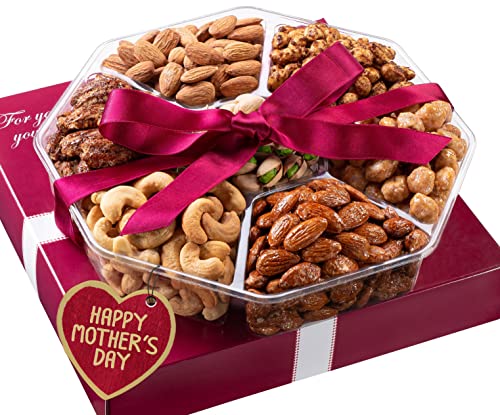 Mothers Day Nuts Gift Basket - Great Gift for Mothers Day - Assortment Of Sweet & Salty Dry Roasted Gourmet Nuts - Extra Large Assorted Food Gift Box for Men, Women, Mom, Mother, Wife, Grandmother, Her, Holiday, Birthday