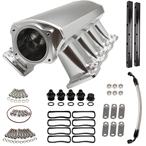102mm Intake Manifold Compatible with Cathedral Port Heads LS1/LS2/LS6 LS Based Engines Fits Chevrolet Corvette Chevy SSR Cadillac CTS Pontiac GTO Firebird Saab 9-7X (Silver)