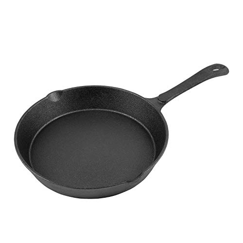 Meigui 8 Inch Cast Iron Skillet Pan Small Frying Pan, Pre-Seasoned for Non-Stick Like Surface, Cookware Oven/Broiler/Grill Safe, Kitchen Deep Fryer, Restaurant Chef Quality