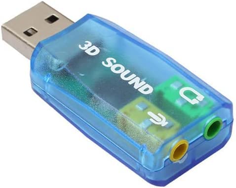 External 5.1 USB Stereo Sound Card USB 2.0 to 3D Audio Sound Card Adapter Virtual 5.1 Channel for Windows and Mac, PC, Notebook with 3.5mm Headphone and Microphone