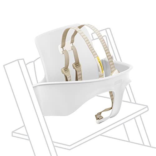 Tripp Trapp Baby Set from Stokke, White - Convert The Tripp Trapp Chair into High Chair - Removable Seat + Harness for 6-36 Months - Compatible with Tripp Trapp Models After May 2006