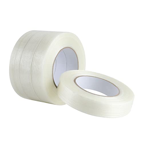 Lichamp Fiberglass Tape 1 inch, 4 Pack 60 Yards Filament Tape Nylon Fiber Glass Tape