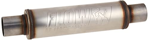 "Flowmaster 71416 2.50""In(C)/Out(C) Flow Fx Muffler, Round, 14""", brushed