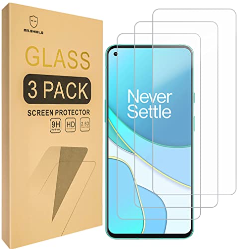Mr.Shield [3-Pack] Designed For OnePlus 9 / OnePlus 9 5G [Upgrade Maximum Cover Screen Version] [Tempered Glass] [Japan Glass with 9H Hardness] Screen Protector with Lifetime Replacement