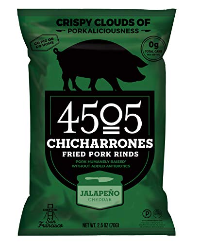 4505 Meats Chicharrones Fried Pork Rinds Jalapeno Cheddar, 2.5 Oz