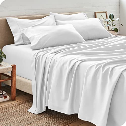 Split Queen Sheet Set - 7 Piece Set - Hotel Luxury Bed Sheets - Ultra Soft - Deep Pockets - Easy Fit - Cooling & Breathable Sheets - Wrinkle Resistant - Cozy - White - Split Queen Sheets - 7 PC