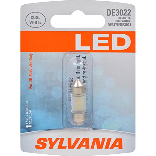 SYLVANIA - DE3022 31mm Festoon LED White Mini Bulb - Bright LED Bulb, Ideal for Interior Lighting - Map, Trunk, Cargo and License Plate (Contains 1 Bulb)