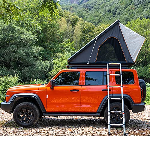 Camping Aluminum 1-2 Person Outdoor Hiking Rooftop Roof Top Car Tent Triangle Clamshell Hard Shell Top Roof Tent